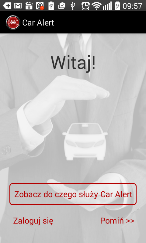 Aplikacja mobilna Car Alert